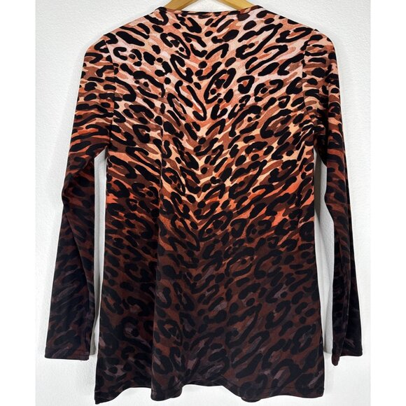 Belle By Kim‎ Gravel Animal Print Knit Top Size XXS Long Sleeve NEW - Picture 4 of 11